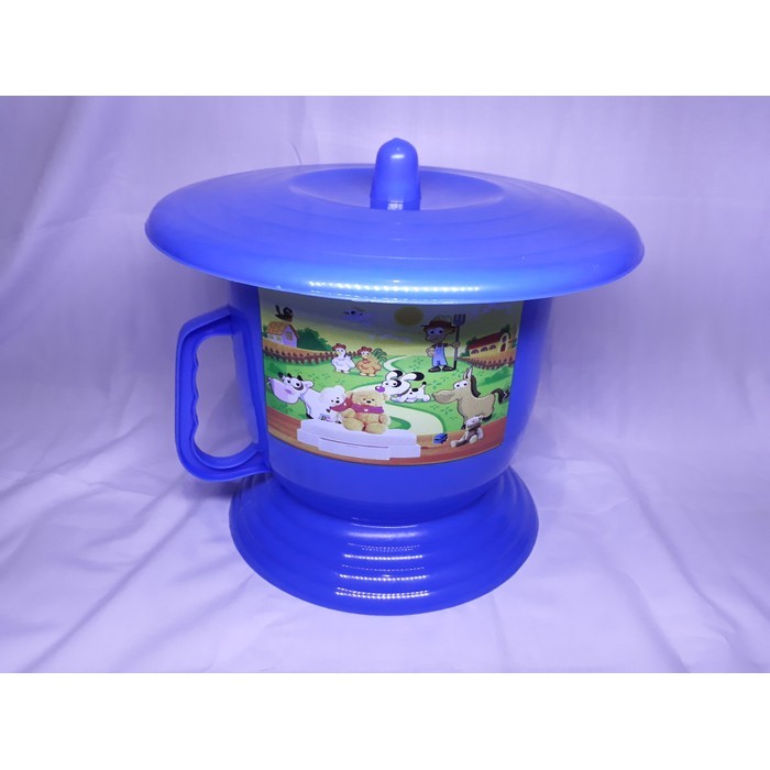Pispot Anak / Dewasa Plastik + Tutup tinggi =19 cm diameter tengah = 24.5 cm