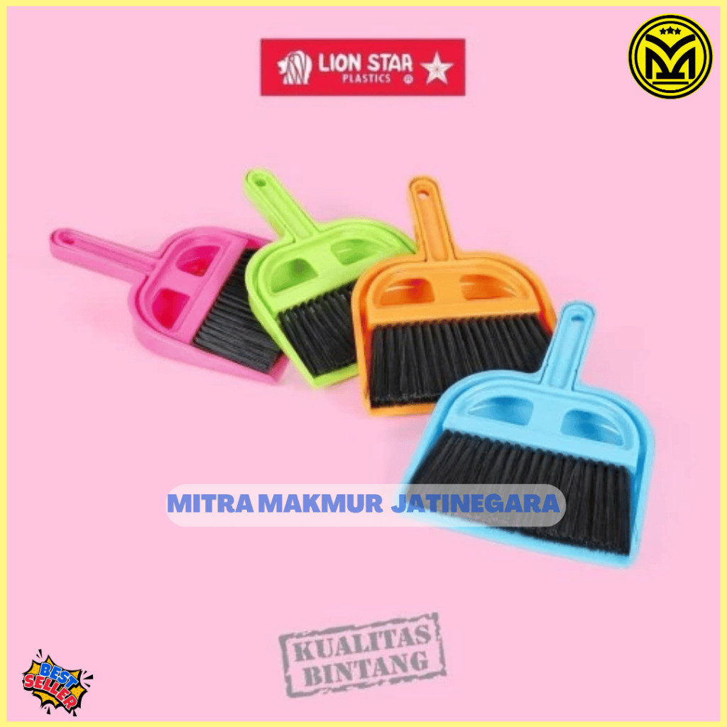 Sapu Mini Dustpan Set Sapu Mobil Lion Star Sapu Pengki Kecil Broom Set with Dustpan Lion Star BP 2