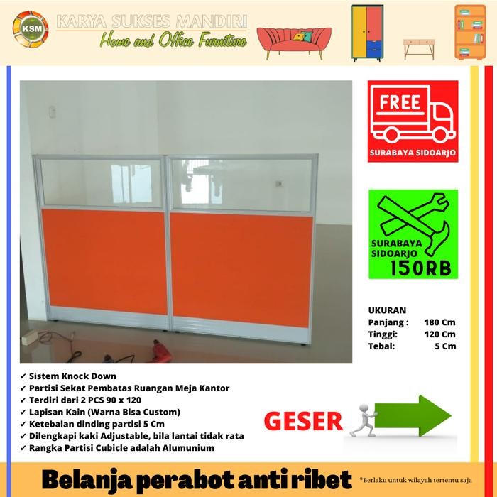 Partisi Sekat Pembatas Cubicle Ruangan Kerja Kantor Tinggi 120 Cm