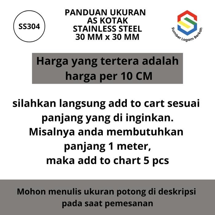 As Kotak 30 Mm X 30 Mm Stainless Steel 304
