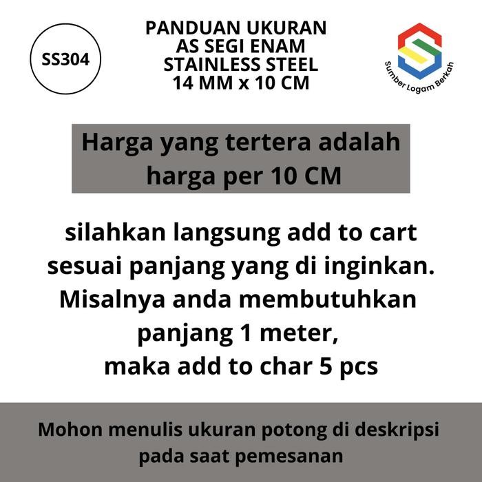 As Segi Enam 14 Mm Stainless Steel 304