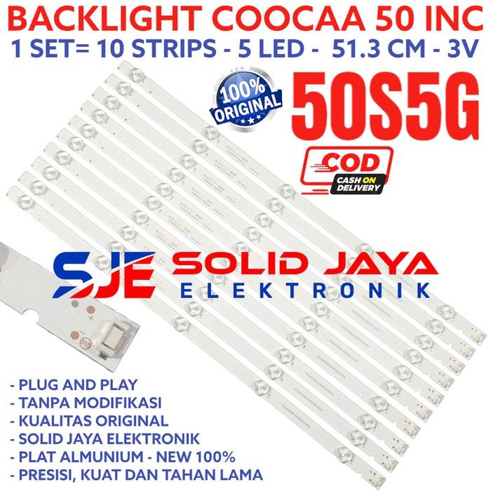 BACKLIGHT TV LED COOCAA 50 INC 50S5G 50S 50S5 G LAMPU BL 5K 3V 5 KANCING 5LED 10 BATANG COCA COOCA