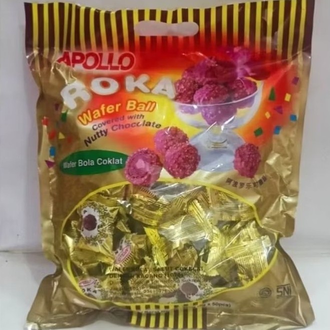 

Olivoliv Snack Roka Apollo Wafer Bal Coklat Isi 50 Pcs Oleh-Oleh Haji Umroh