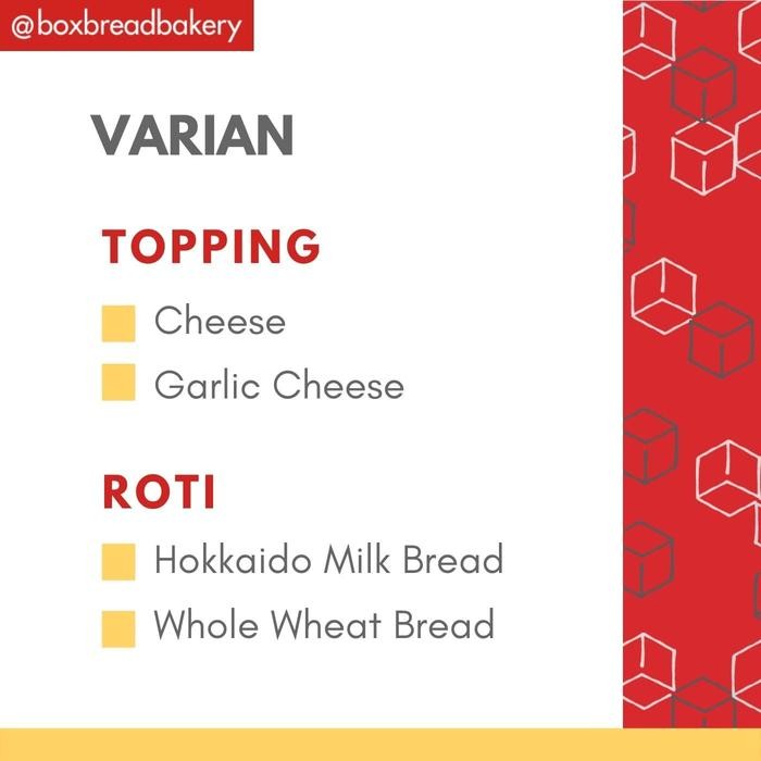 

JTTOP" ROTI KEJU GRILLED CHEESE TOAST - BOXBREAD FROZEN