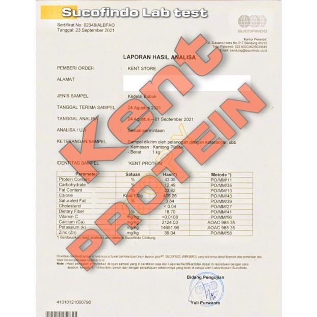 Whey Kent protein BUBUK KEDELAI 1000 GRAM
