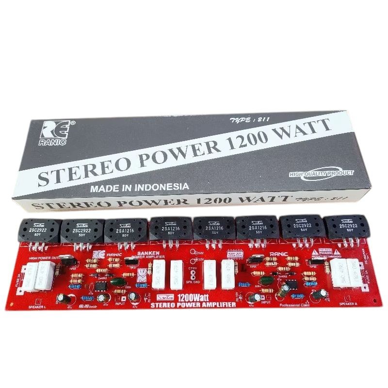 Power Amplifier 1200 Watt Stereo Plus Transistor Final Sanken - Kit Power 1200w Plus Tr Sanken 5DY