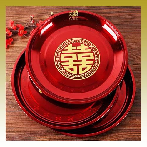 New ` WED Nampan Baki Sangjit Teapai Bahan Seng / Talam Pernikahan Teapai Ukuran Besar 36cm SMB17