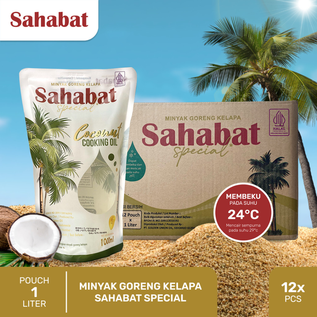 

SAHABAT SPECIAL MINYAK GORENG KELAPA POUCH 1L (12 PCS) / 1 KARDUS 100% ORIGINAL