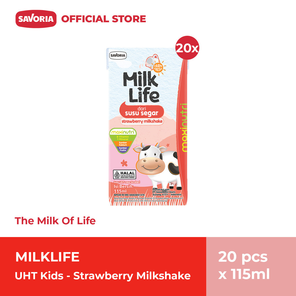 

MILKLIFE UHT KIDS STRAWBERRY MILKSHAKE - SUSU RASA STROBERI 20 PCS X 115ML TERLARIS