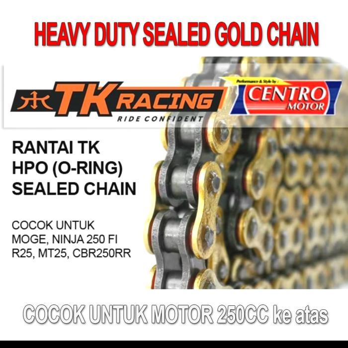TK Racing HPO Rantai ORING tipe 520 untuk motor sport 250cc ke atas.Ninja 250,z250.KTM