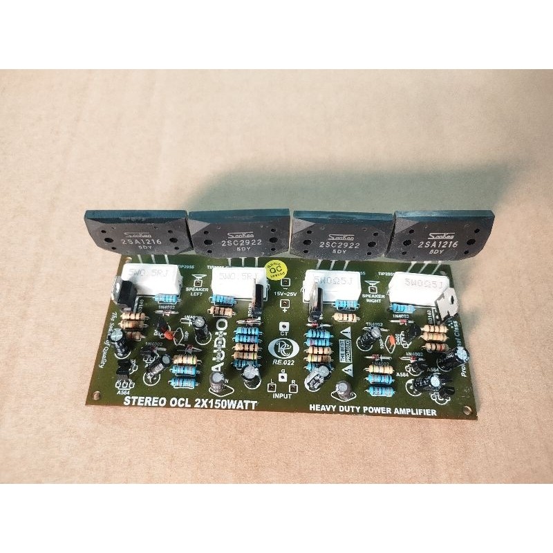 Kit OCL Stereo Final Sanken 2SC2922 2SA1216 5DY 150 Watt Driver TIP4142