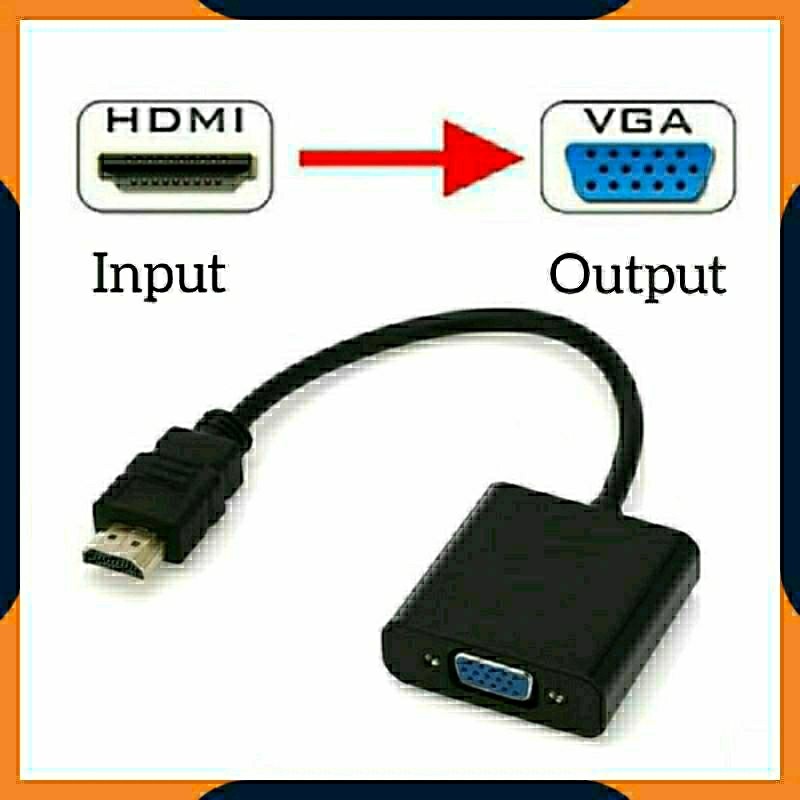 [COD] KABEL ADAPTER KONEKTOR HDMI TO VGA CONVERTER / DARI LAPTOP KE PROYEKTOR / LAPTOP KE MONITOR