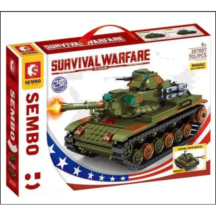 Sembo Block Survival Warfare 2in1 Tank 207007 M60A4 to M46 Brick
