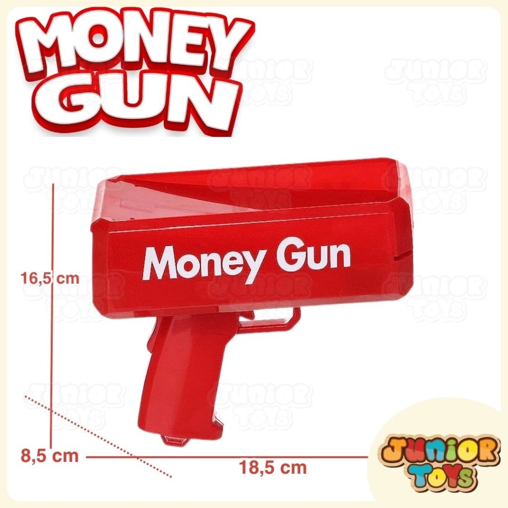 Money Gun Pistol Uang Uangan Mainan Anak Cash Toys