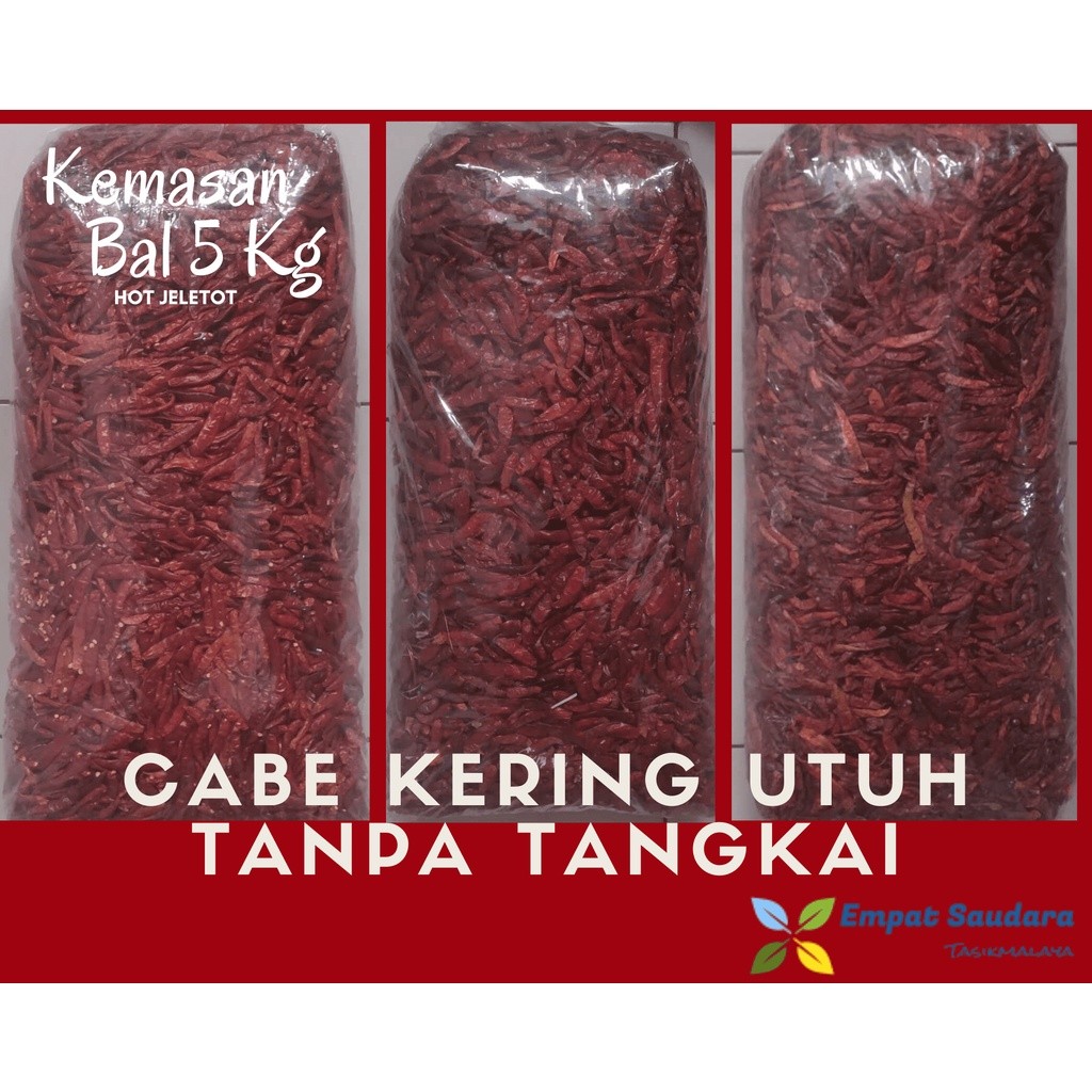 

Cabe Pedas Kering Tanpa Tangkai Kemasan 5 Kg