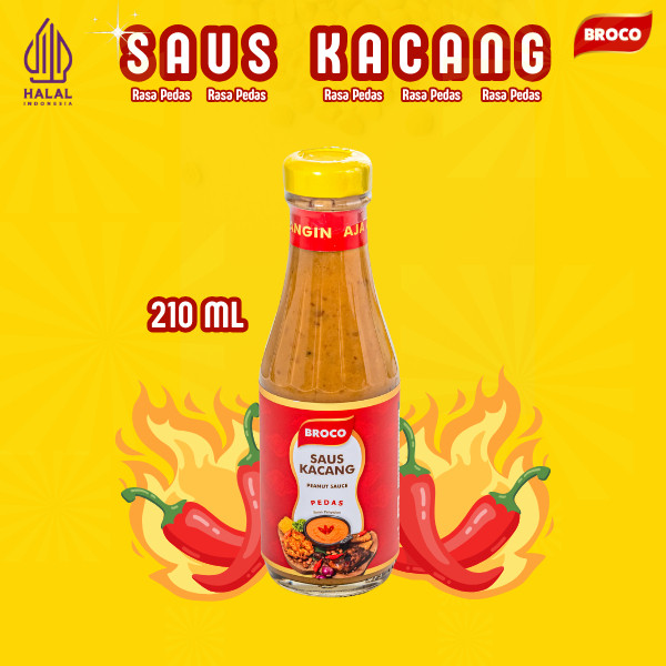 

BrocoFood Saus Kacang Rasa Pedas - Bumbu Masak Instant - Kemasan Botol 210Ml - Siap Untuk Di Makan