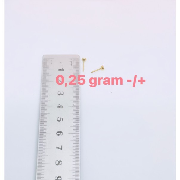 Anting Tusuk / Giwang bayi Emas Asli kadar 300 & 700 (free karet)