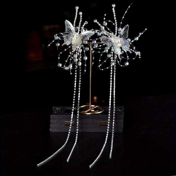 Jepit Kupu Juntai - Jepit Headpiece Kupu Juntai - Aksesoris Pesta