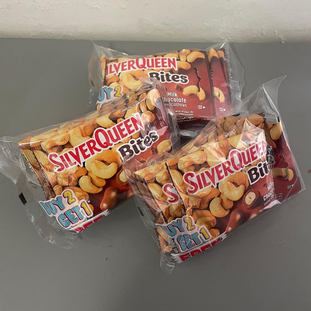 

SILVERQUEEN BITES 30 GRAM PROMO BUY 2 GET 1 / SILVER QUEEN BITES CASHEW 3PC