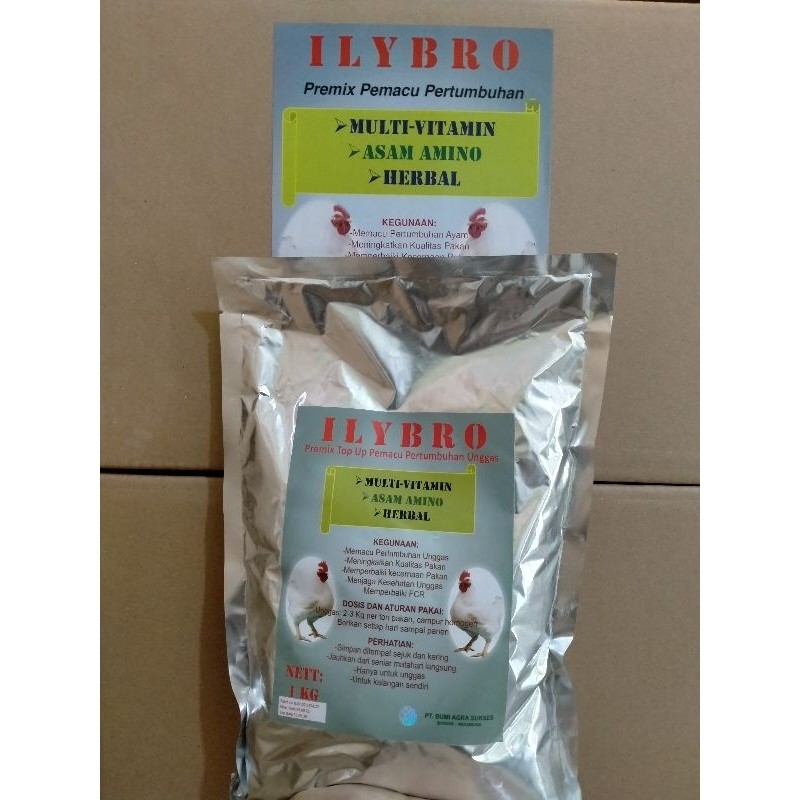 Ily Bro 1 Kg- Suplemen Multivitamin, Asam Amino Dan Herbal untuk Ayam Broiler dan Unggas Pedaging