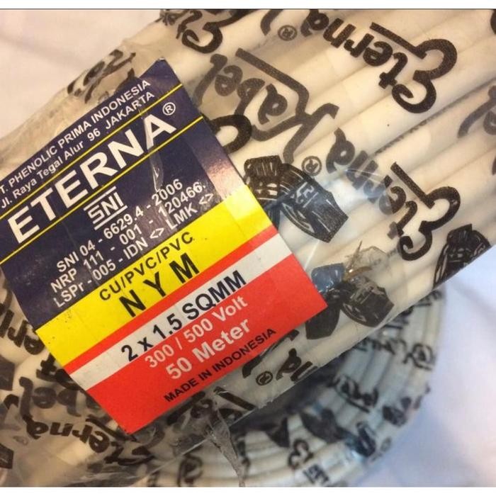 Kabel Eterna 2X1,5 2X1.5 Nym Kabel Kawat Non Serabut Khusus Ekspedisi