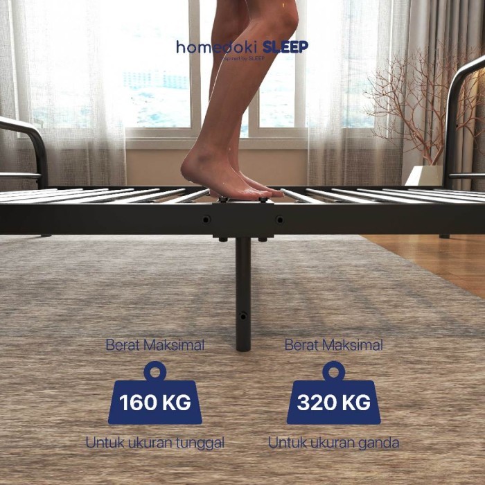 Homedoki Classicbed Series / Divan Besi / Dipan / Tempat Tidur Besi / 180X200