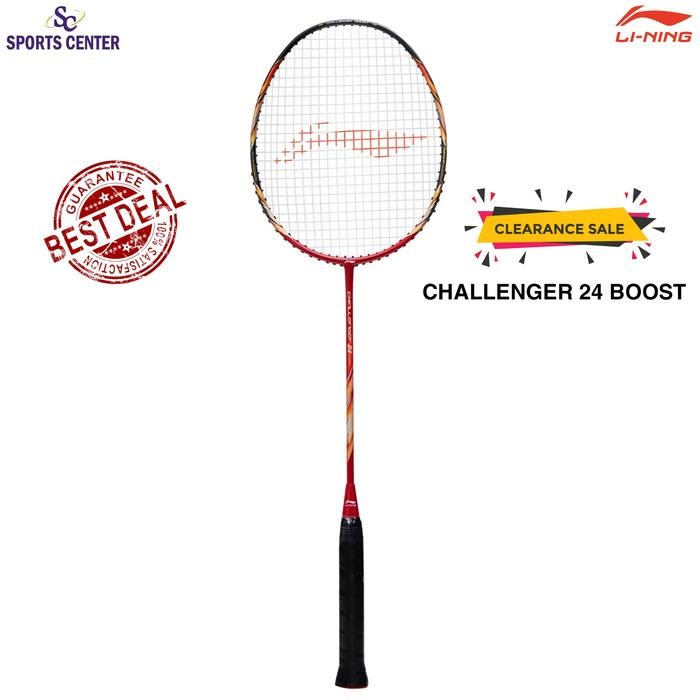 PREMIUM Clear Sale Raket Badminton Lining Challenger 24 Boost Red Black