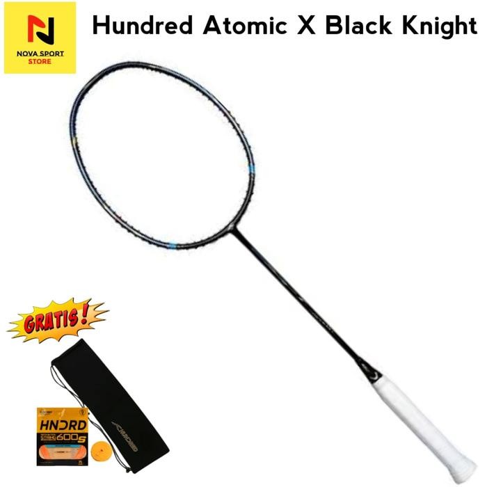 PREMIUM RAKET BADMINTON HUNDRED ATOMIC X BLACK KNIGHT