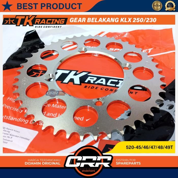 PREMIUM Gear Belakang 520 TK Racing KLX 250/230 50/51/52/53/54/55T Trabas