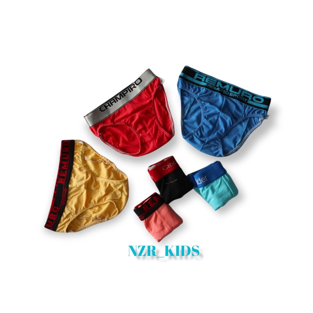 NZR_kids Celana dalam anak laki laki motif polos isi 12 pcs sempak anak ukuran jumbo grosir termurah