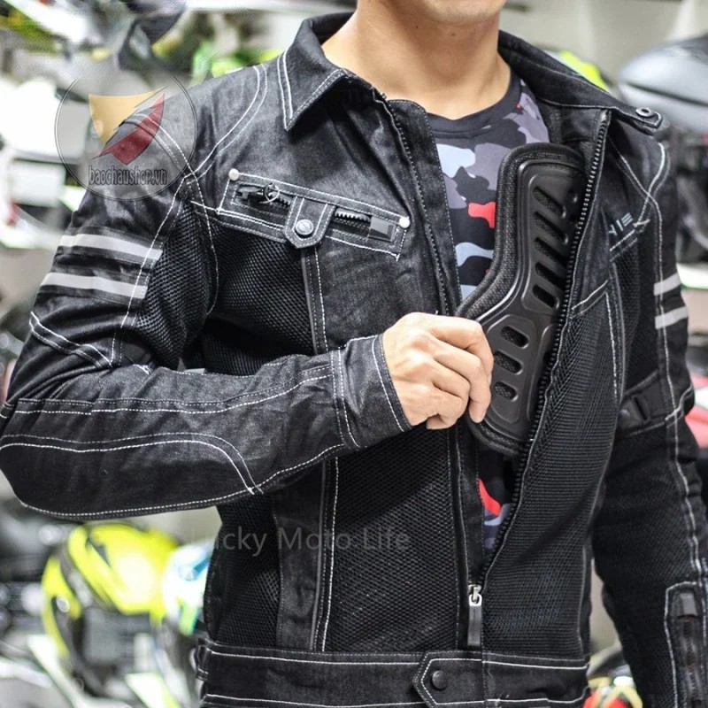 KOMINE JK006 Jacket Spring Breathable Denim Mesh Racing Ride High-performance Drop Resistance Clothi