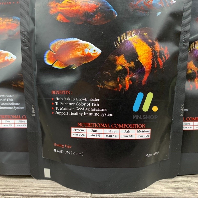 Pelet Oscar Premium 88 Pelet Ikan Oscar Floating 2mm 100gr