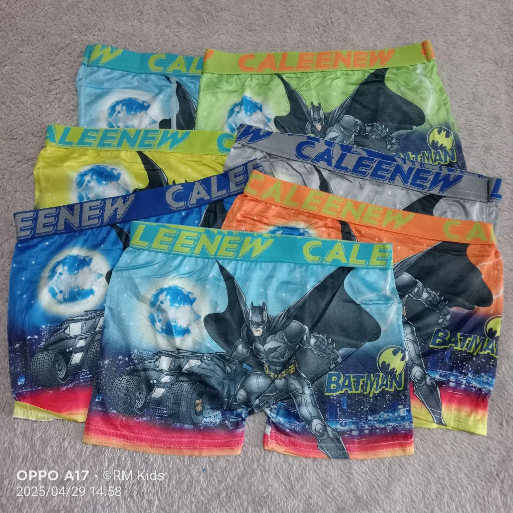 RB223 6pcs CD Boxer Anak Laki laki IMPORT, Celana Dalam Boxer Anak Cowok, usai 3-6th (BB 10-25 kg)