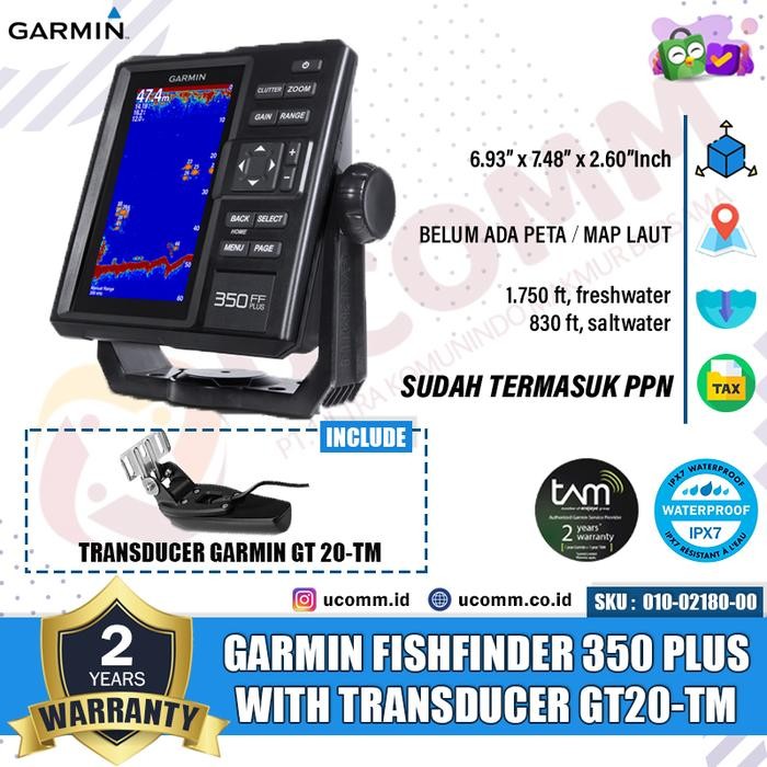 Garmin Fish Finder 350Plus Ff 350 Plus Fishfinder 350 Sonar Ikan Gt20