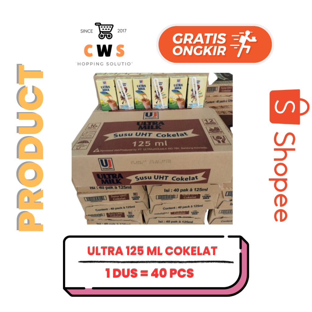 

Ultra Milk UHT 125 ml Susu Mini Coklat Stroberi Full Cream - 1 Dus / 40 Pcs