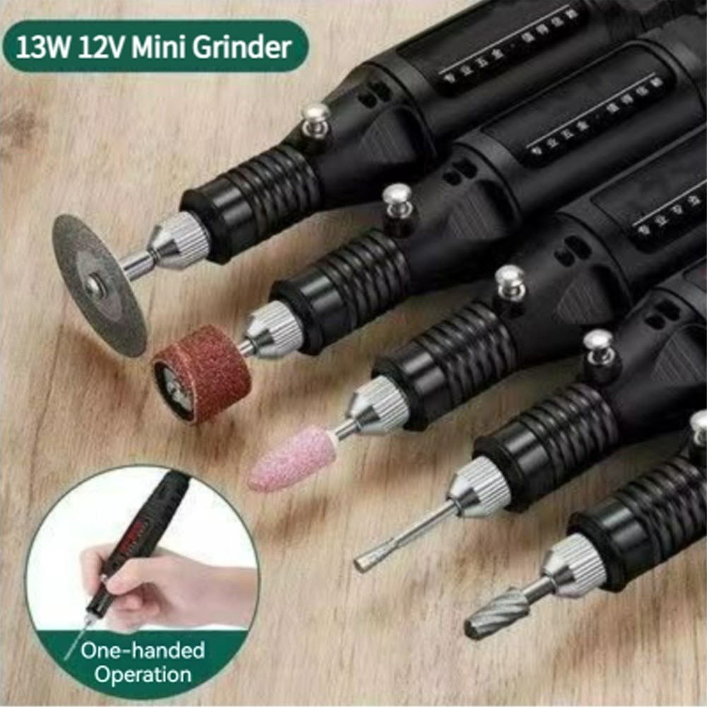 COD-Gerenda listrik Bor Mini 25PCS 12V DC 18000 RPM Mini Drill Electric Engraver Grinder Ukir Kayu