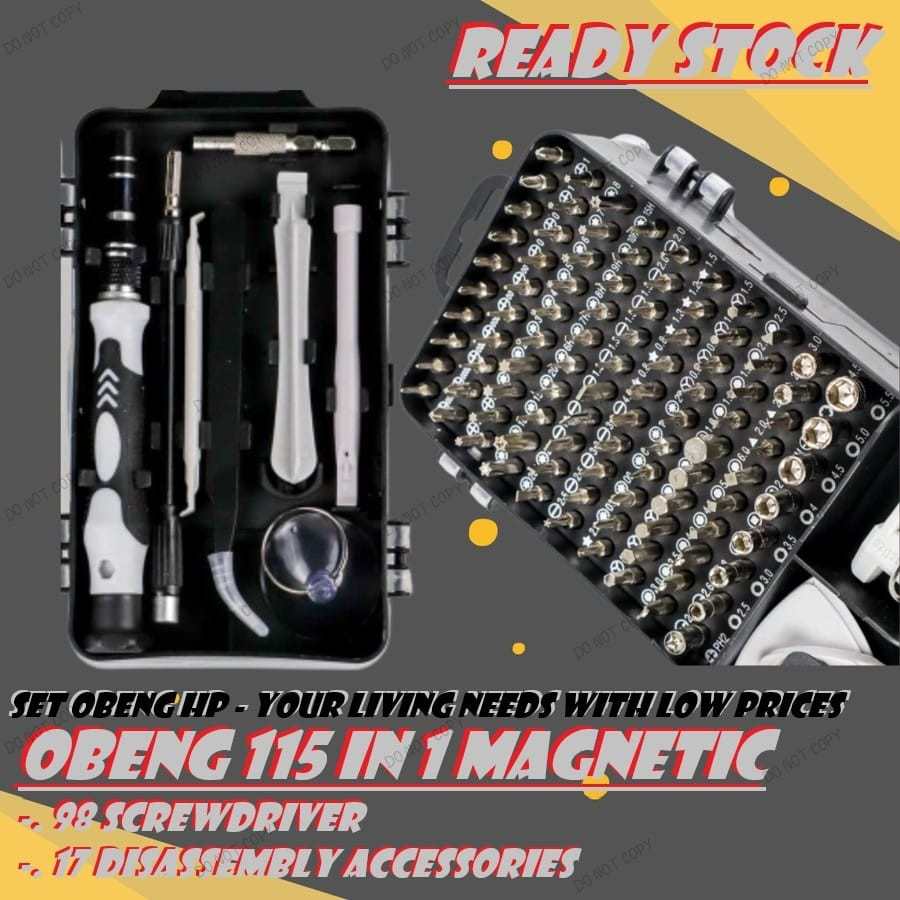 Obeng 115 in 1 Hp full set Obeng Service Komputer Laptop Hp Service Obeng 115 in 1