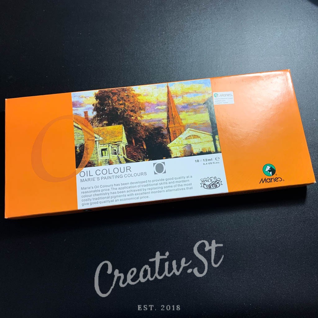 

MARIES Cat Minyak Oil MARIES 18 Warna 1388B Set Paint Lukis Oil Painting 12 Ml