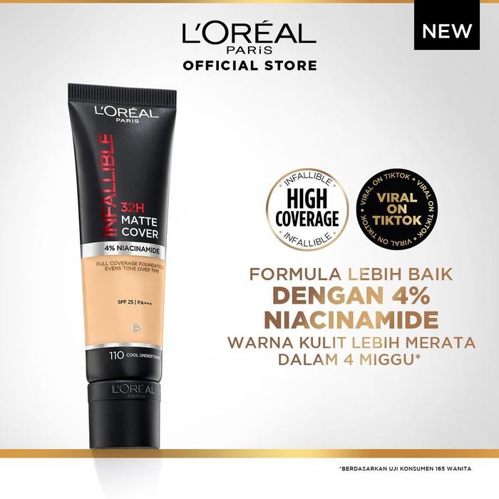 LOreal Paris Infallible 32 Hr Matte Cover Foundation - Alas Bedak Waterproof -Gratisongkir
