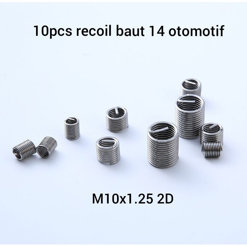 10pcs recoil baut 14 m10x1.25 2D recoil baut kunci 14 otomotif bukan recoil m6x1.0