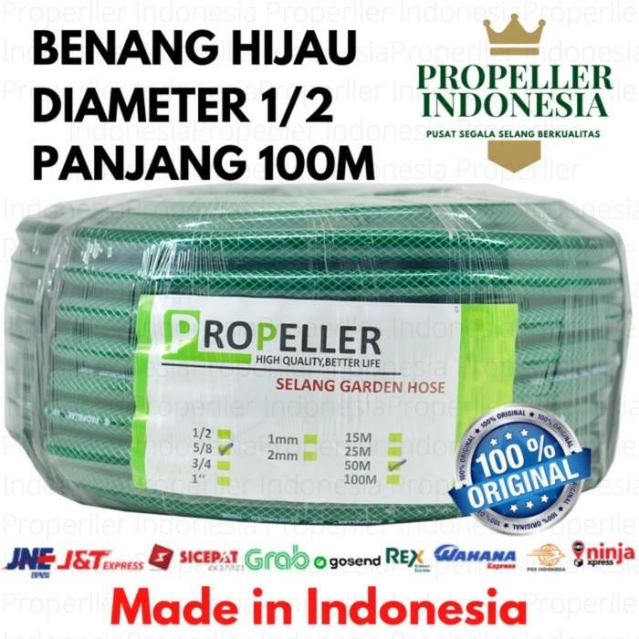 Berkualitas Selang Air Anti Lumut Selang Air Benang 1/2" Inch Panjang 100 Meter