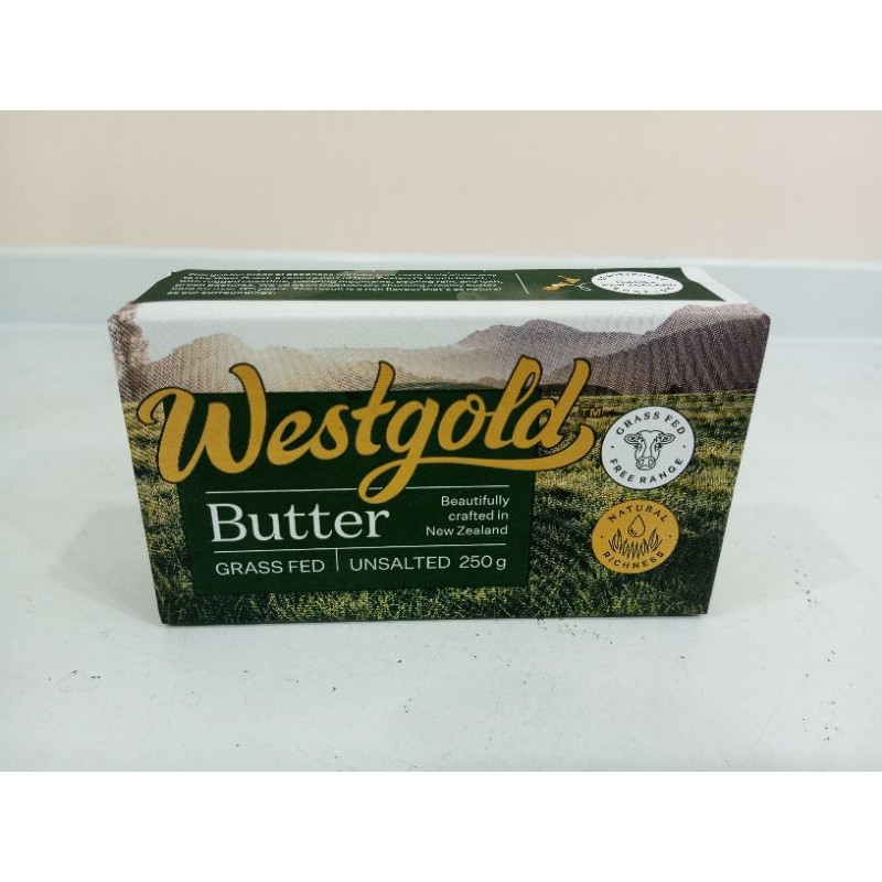 

WESTGOLD Unsalted Butter New Zealand 250 Gram Khusus Gojek Grab Instant Only