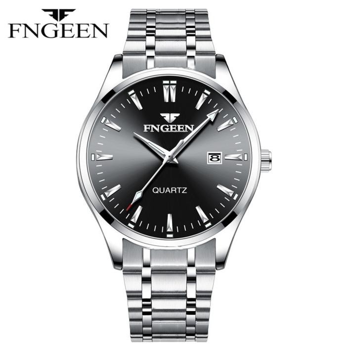 Fngeen 2111 Jam Tangan Pria Anti Air Original 100% Bisnis Fashion Mewah Stainless Steel Quartz