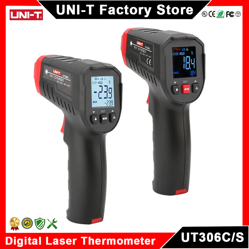 Uni-T Ut306S Ut306C Digital Thermometer Laser Non Contact Household Industrial Temperature Gun