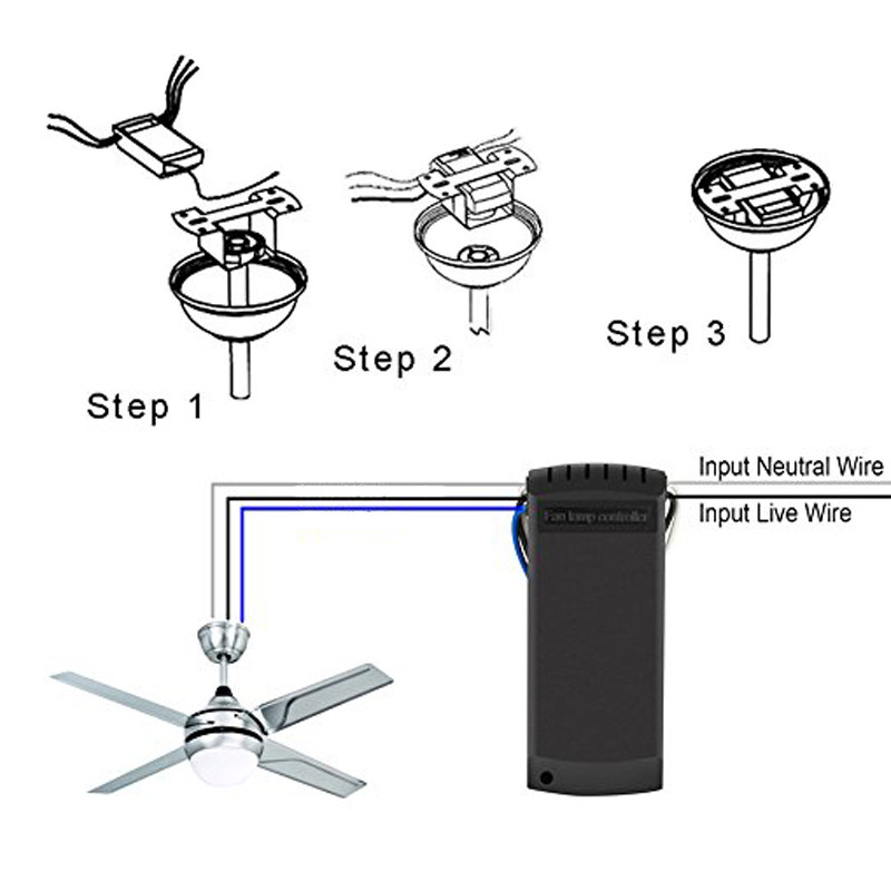 Tuya WIFI Smart Ceiling Fan Controller Light Tuya/smart Life APP Speed Remote Control Switch Work Wi