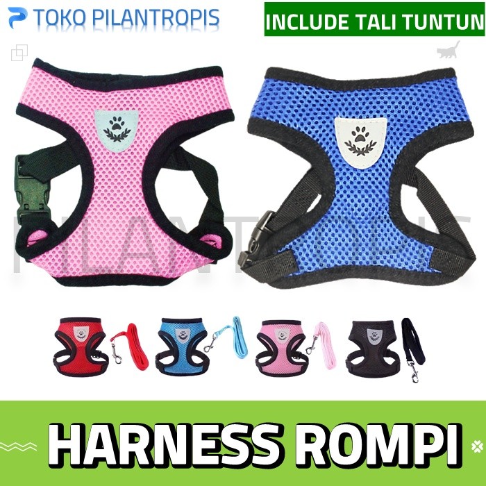 HARNESS KUCING ROMPI TALI TUNTUN HERNES KUCING ANJING PANJANG HARNES KUCING ROMPI TALI KUCING UNTUK