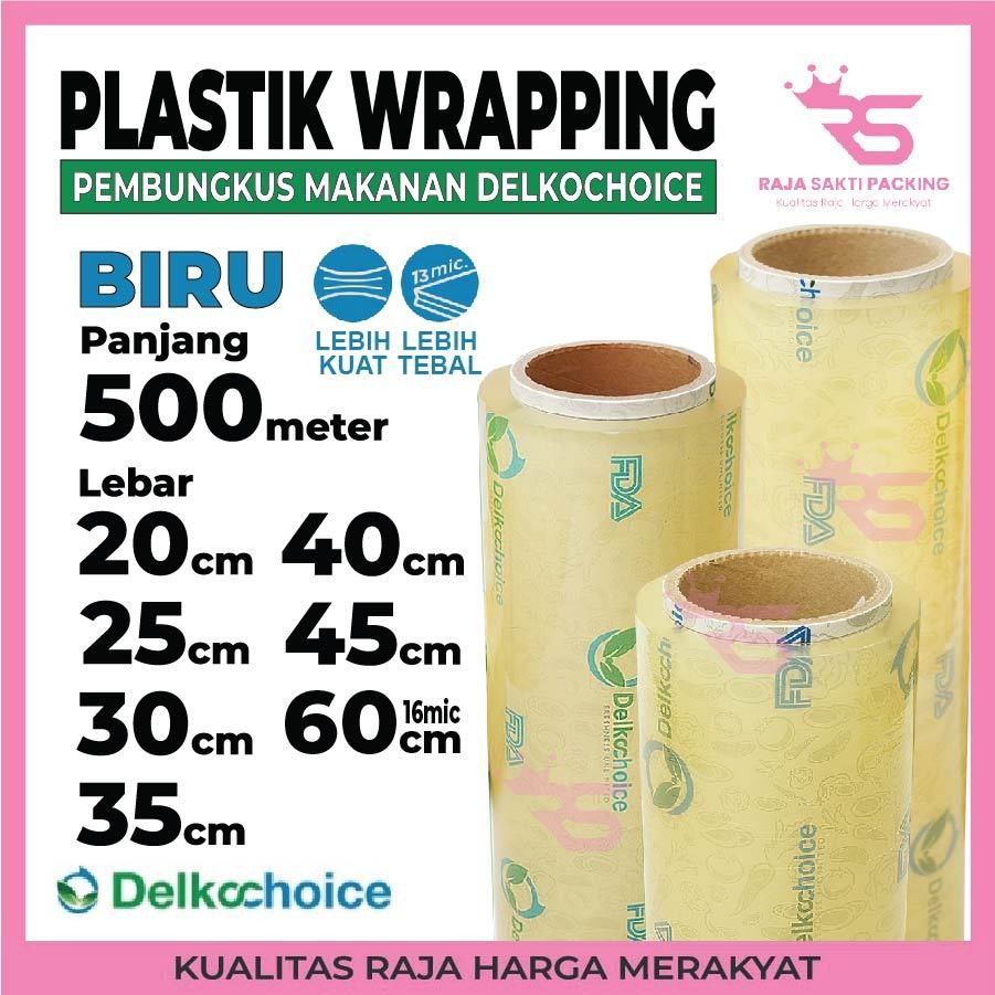 Wrapping Delkochoice Hijau Biru Plastik Pembungkus Makanan Plastik Wrapping Makanan Food Wrapping
