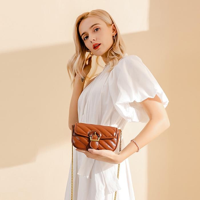 Tas Selempang Kulit Wanita Tas Hp Cewek Rantai Luxury Mini Bag nur