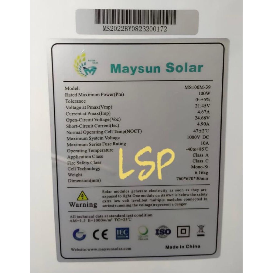 Unik Solar Panel Mono 100Wp Mysolar Solar Cell Panel Surya 100 Wp My Solar