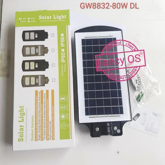 Terlaris Lampu Jalan Led Pju Solar Panel Tenaga Surya 80W 80Watt Remote